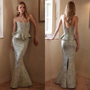 V. Chapman Strapless Dress in Light Green